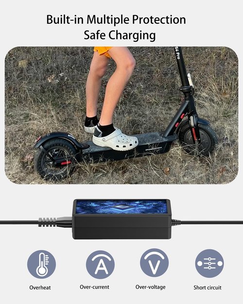 VHBW 42V 2A Charger for iScooter i9, i9 Pro, i8, i8L, 1S Electric Scooter Charger Compatible with isinwheel S9/S9 Pro/S9 Max (Fits 36V Lithium Battery Scooters)