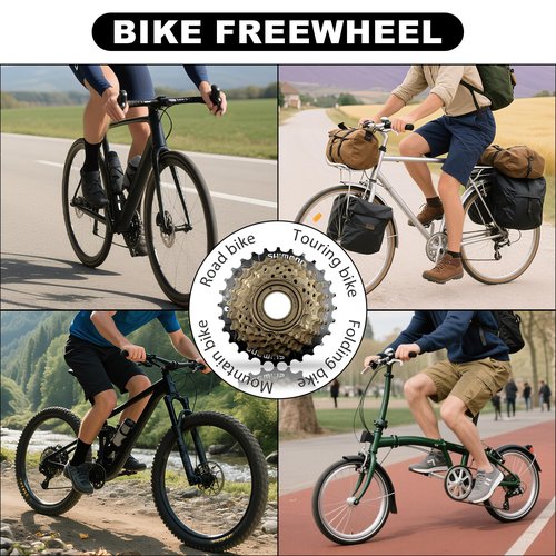 Relwears Bike Freewheel 7-Speed Tourney/TY MF-TZ500 Screw On Multiple Freewheel Bicycle Multiple Freewheel 14-28 Tooth (TZ500-7/14-28T)
