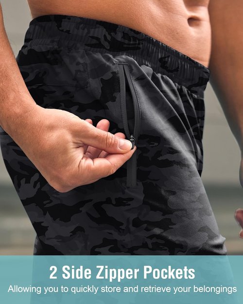 G Gradual Men's Athletic Running Shorts - Quick Dry with Zipper Pockets | 7", 5", 9" Sizes for Gym & Hiking