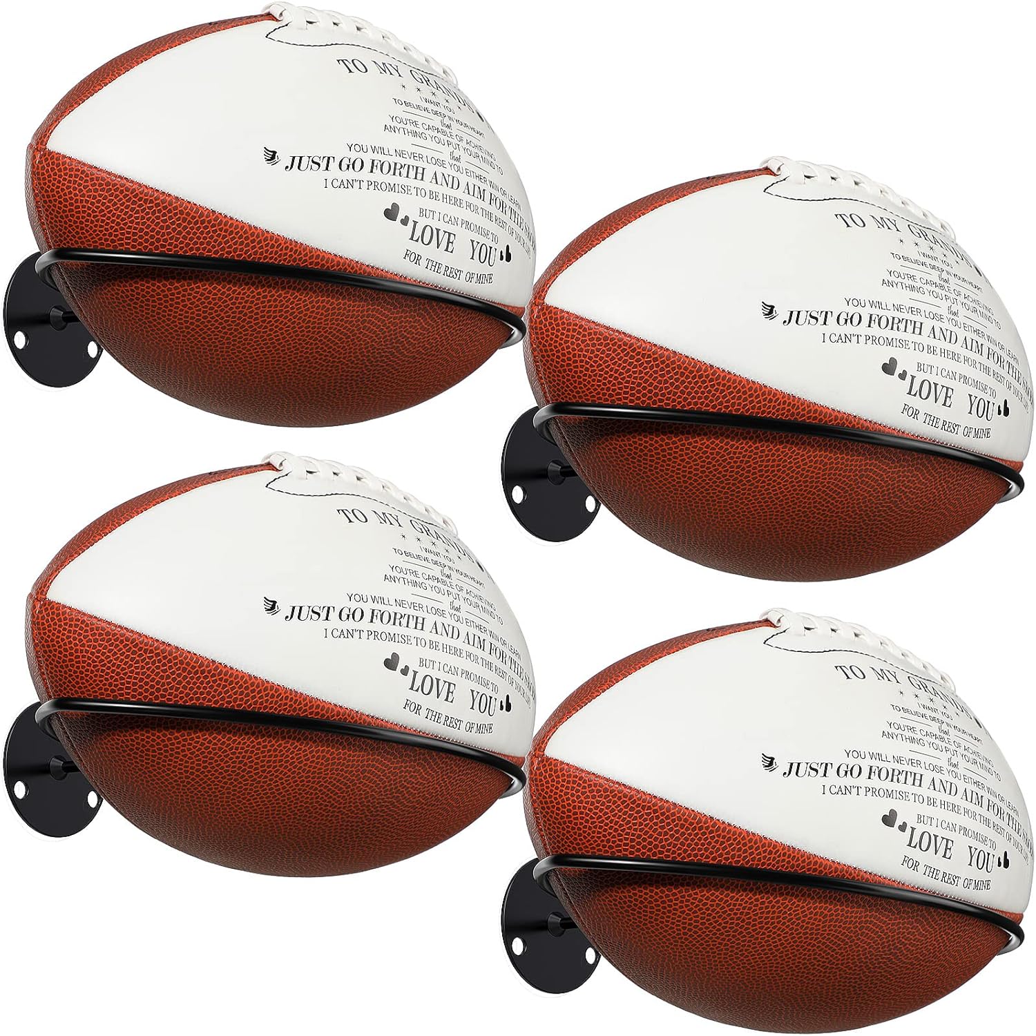 Threan Football Wall Mount Holder - Stylish Sports Ball Storage Rack for Soccer, Basketball & Rugby