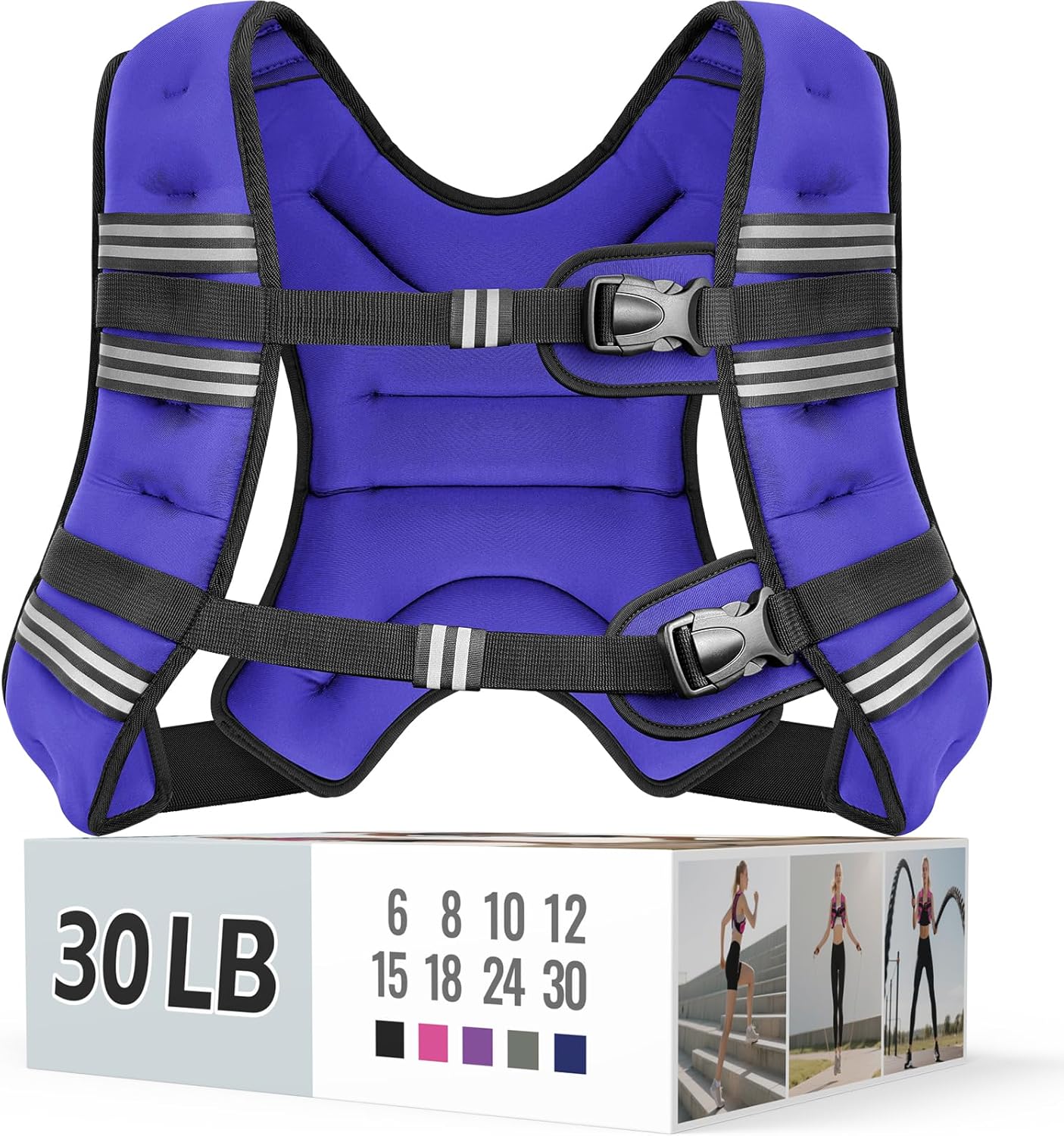 Skiennix Weighted Vest - Comfortable & Durable Rucking Vest with Reflective Stripe | Adjustable for Walking, Running & Strength Training