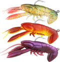 Pre-Rigged Weighted Shrimp & Crawfish Fishing Lures - Realistic Soft Bait for Bass, Trout & Crappie