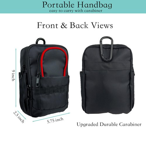 Tactical Golf Valuables Pouch with Clip-On Carabiner – Water-Resistant Golf Tee Bag Pouch for Belt, Cart or Backpack – Compact Golf Accessory Bag for Balls, Tees, Gloves & EDC Gear Black/Red