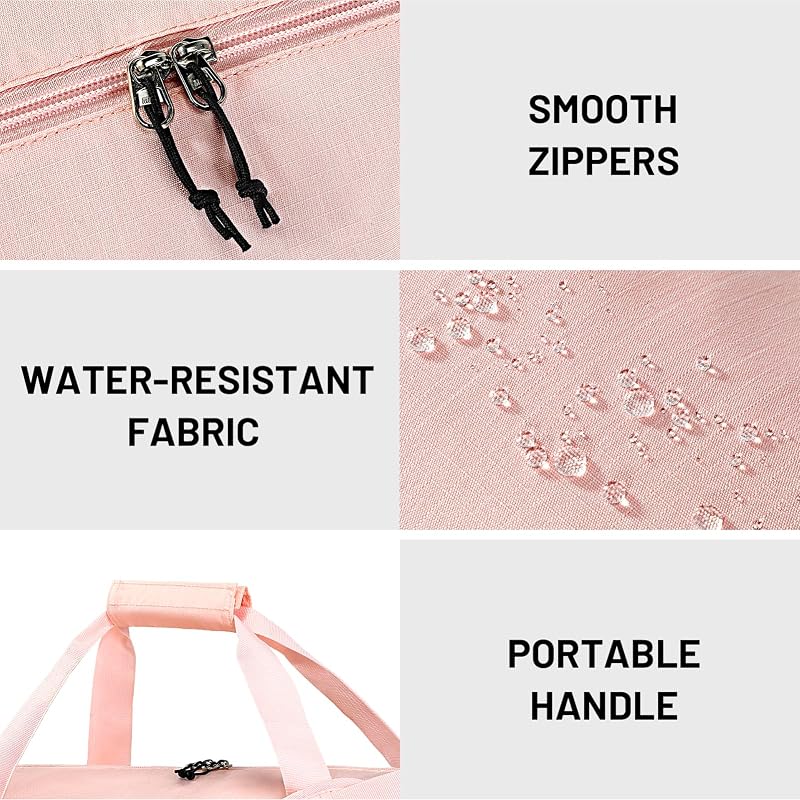 MIER 24L Pink Gym Duffel Bag with Shoe Compartment & Wet Pocket - 19.5x9.8x9.8 in, Lightweight