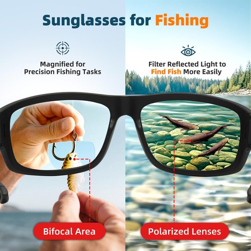 ZUVGEES Tr90 Polarized Bifocal x1.5 x2.0 x2.5 Reading Sunglasses for Fishing/Driving Wrap Around Sport Sun Readers(Black Frame/Grey Lens,200)