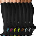 Sooverki Copper Compression Socks - 8 Pack Knee High Support Stockings for Men & Women | 15-20mmHg