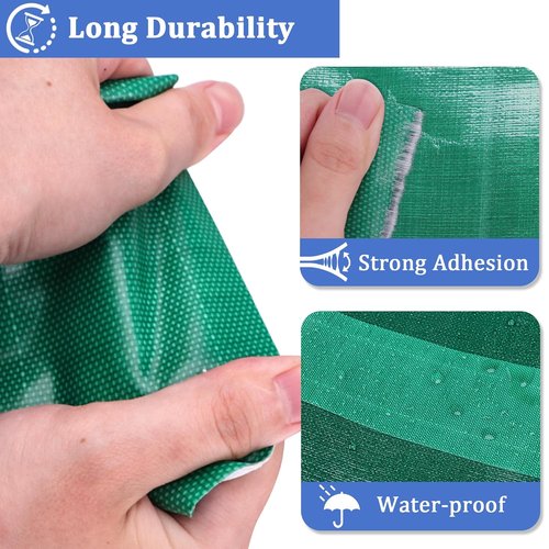 HONGTAIHSENG Waterproof Tent Repair Tape - Strong Adhesive, UV-Resistant, 3.1In x 16.4FT | Ideal for RV Awning, Boat Covers, Tarpaulin, Blue