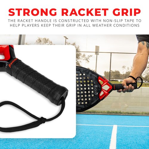 Franklin Sports Padel Racket - Glide - Fiberglass Diamond Shape Padel Racket with Foam Core - 365g Pop Tennis Paddle - Premium Performance - Blue/Yellow
