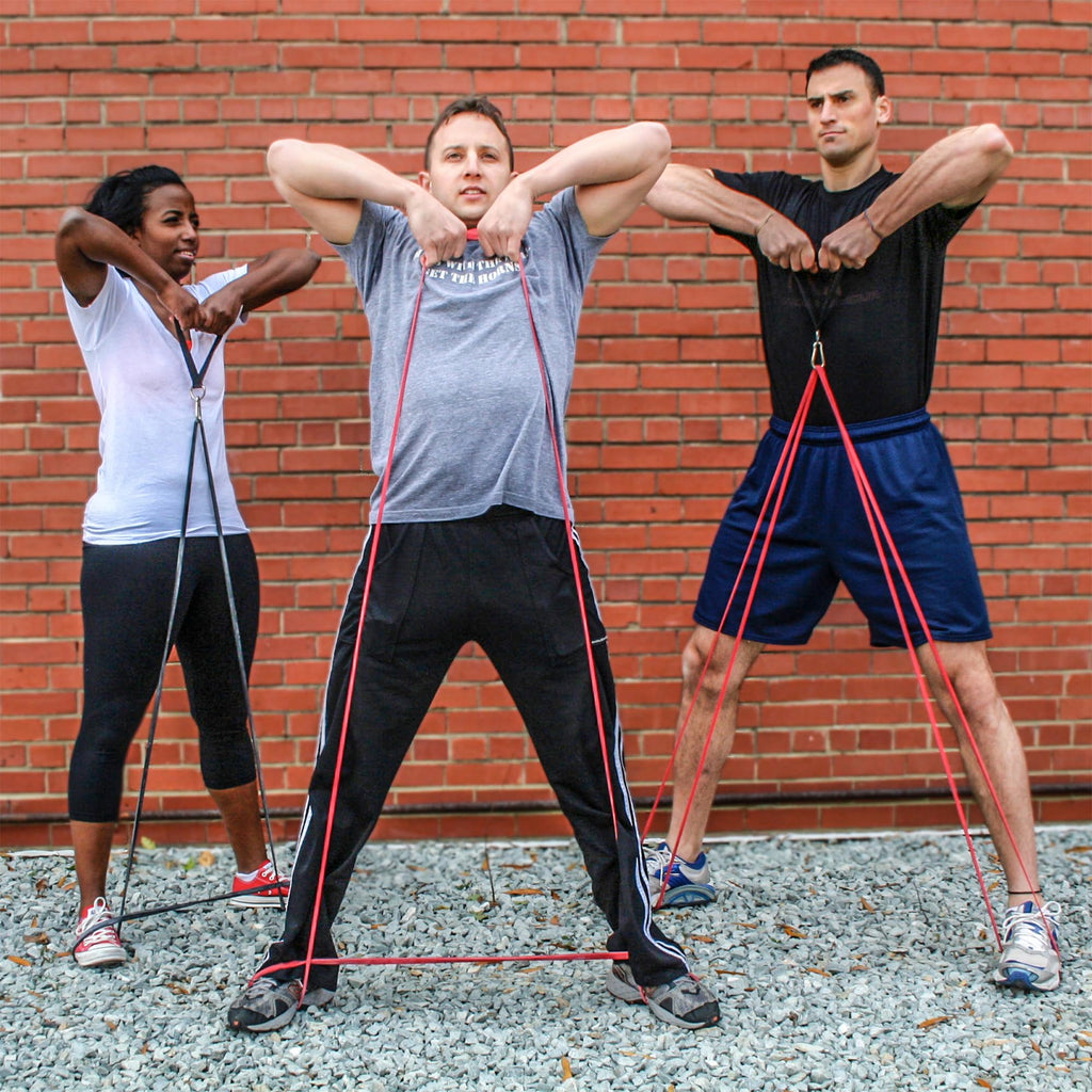 Rubberbanditz Resistance Bands Workout Kit (8 pcs) | Exercise Bands, Door Anchor, Handles, Carry Bag, Straps | Resistance Training, Physical Therapy (5-200lbs) | 1.5 lbs (0.7 kg) Standard Package