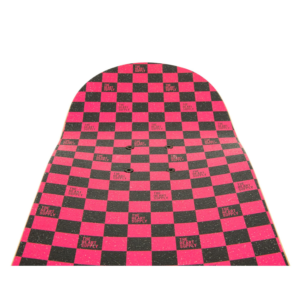 The Heart Supply Complete Skateboard Team Checkerboard 31.35" x 8.0" 7-Ply Maple Blend Construction Full concave, 54mm Wheels, Max Weight 220lbs