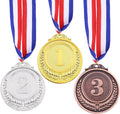 Swpeet Award Medals - Gold, Silver, Bronze Olympic Style Medals with Neck Ribbon | Perfect for Competitions & Parties