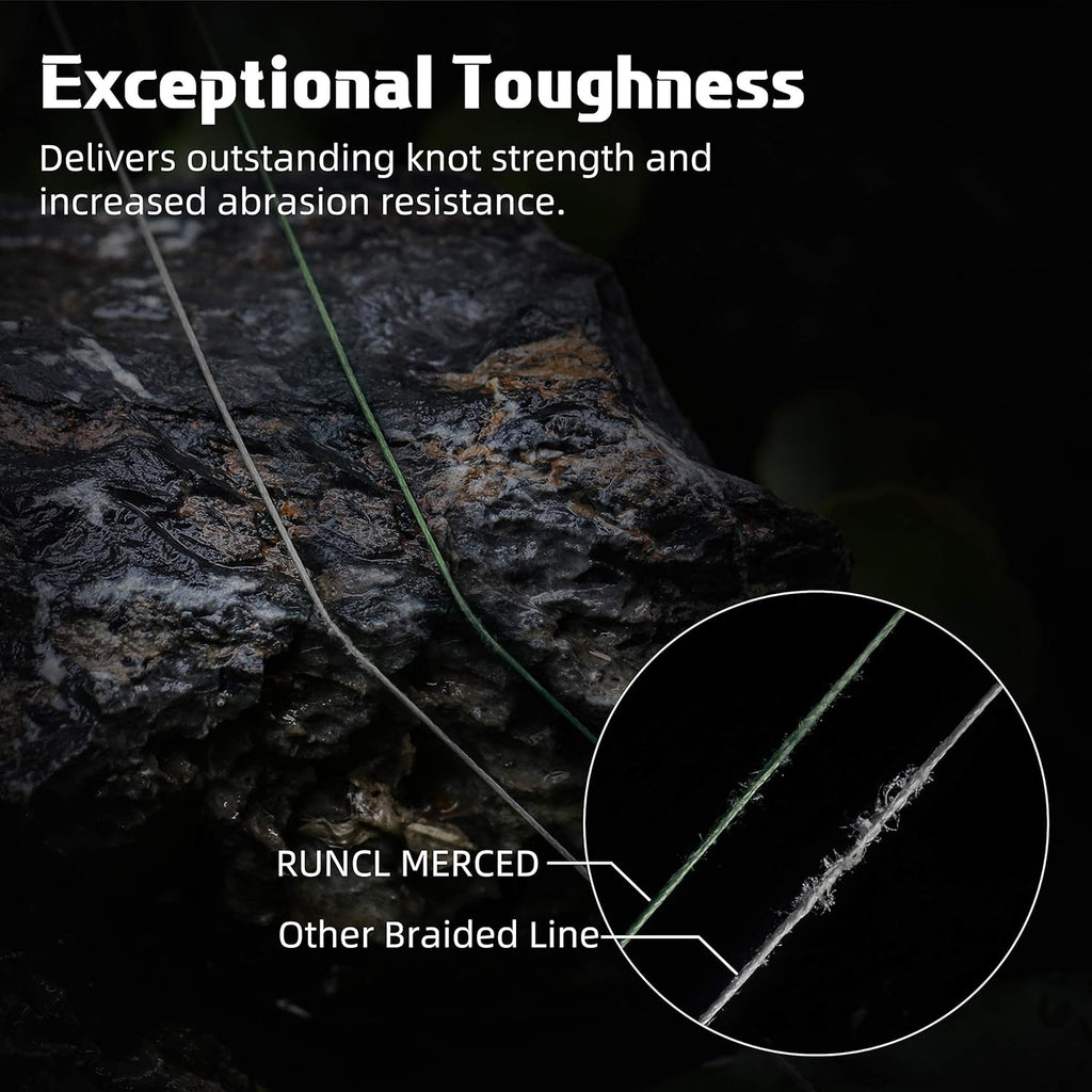 RUNCL Braided Fishing Line - 4-8 Strands, 1000/500/300 Yards, 6-200LB | Stronger, Smoother for Freshwater & Saltwater