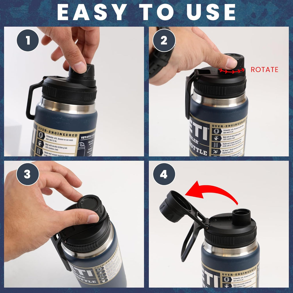 SmartKap Yeti Lid - Leakproof Replacement for Rambler Tumblers | Wide Loop Handle | BPA Free