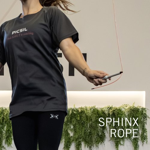 PICSIL - Sphinx Rope | 360° Spin Jump Rope | Dual Bearing System | Fast & Lightweight for Fitness, Cross Training Boxing | Adjustable Cable| Double Rolling | (White light)