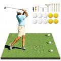 Domivans Golf Mat Elite Golf Hitting Mats Practice Outdoor & Indoor,5x4ft Turf Driving Range Mats for Golf Simulators and Practice with 10 Balls,9 Tees,31mm Thickening