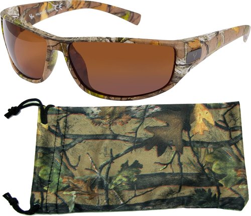 Hornz Brown Forest Camouflage Polarized Sunglasses for Men - Includes Free Microfiber Pouch