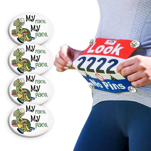 BibBoards Safety Lock Race Bib Clips - Secure Snap & Lock Fasteners for Runners | 4 Pack