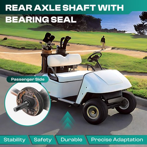 DRIVE UP Golf Cart Rear Axle Shaft with Bearing Seal for 1994.3-2009 EZGO Gas TXT, Medalist, ST, MPT Models, Passenger Side Rear Spline Axle Shaft Kit OEM# 72057G01 72057-G01 26811-G01