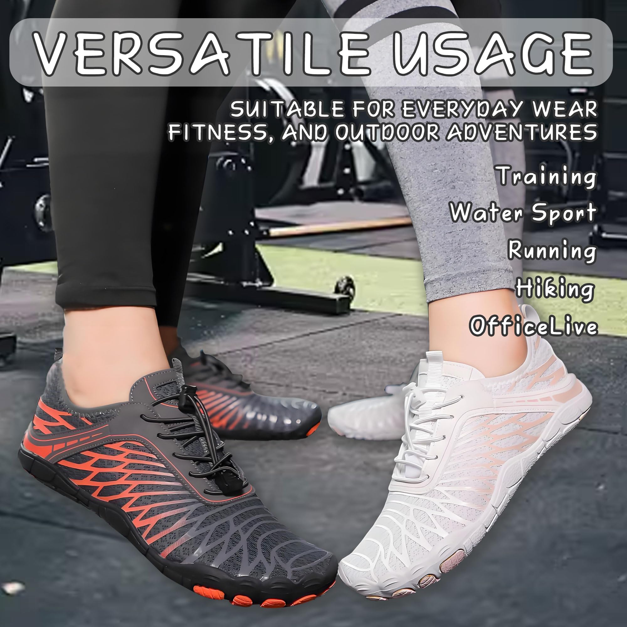 Barefoot Shoes for Women & Men, Grounded Walking Hiking Barefoot Shoes, Wide Toe Box Non-Slip Water Athletic Footwear, Comfortable Vitality Barefoot Footwear, Trail Running Sneakers Unisex.