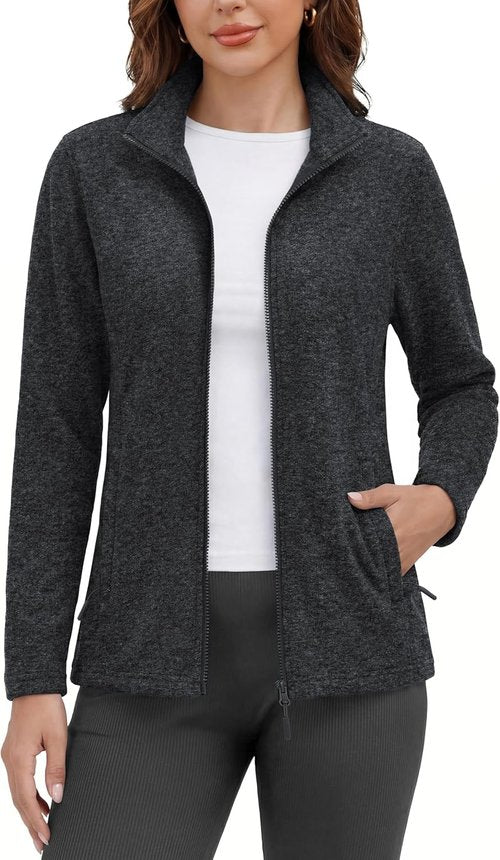 MAGCOMSEN Fleece Jacket for Women - Lightweight, Soft, Warm Winter Jacket with Pockets | Ideal for Outdoor Hiking