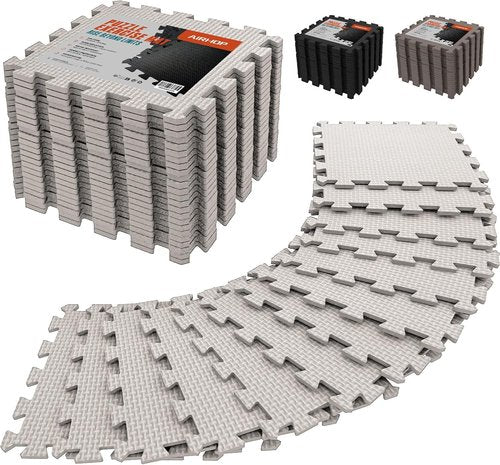 AIRHOP Gym Floor Mat - 18 High-Density EVA Foam Interlocking Tiles for Home, Garage & Play Areas