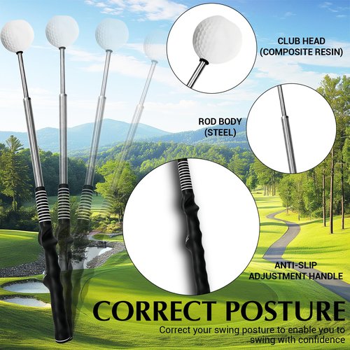 YIHKQDL Golf Swing Trainer – Adjustable Golf Grip Trainer with Click Feedback for Tempo, Power & Accuracy | Portable Golf Training Aid Black
