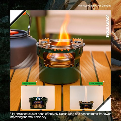 Alcohol Stove Camping Portable Backpacking Lightweight Alcohol Burner Stove with Aluminium Stand for Outdoor Hiking Picnic Emergency Coffee Camping
