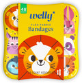 Welly Bandages - Adhesive Flexible Fabric Bravery Badges | Colorful Zoo Animal Designs | 48 Count
