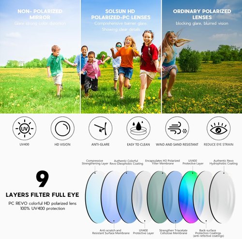 EYEBUDDY Kids Polarized Sunglasses - UV Protection for Boys & Girls Age 6-12 | Sports & Outdoor Fun