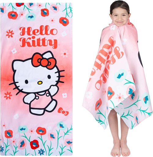 Franco | Hello Kitty Super Soft Cotton Beach Towel - 58" x 28" for Kids