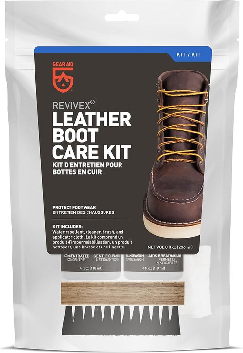 Gear AID Revivex Leather Shoe & Boot Cleaner Kit - Restore Sneakers, Work & Hiking Boots, Includes Soap