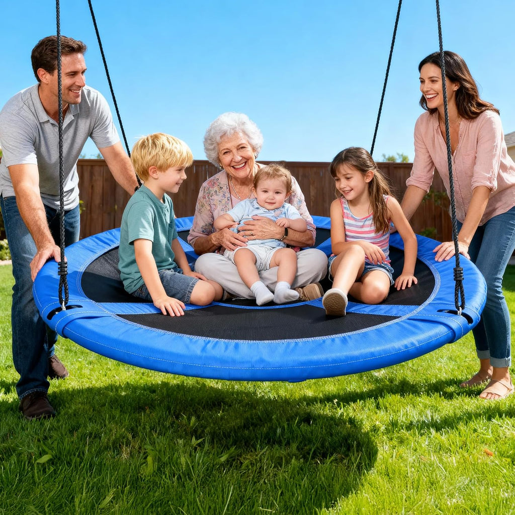 Trekassy 60" Large Saucer Tree Swing - Waterproof 900D Oxford Fabric with 2 Hanging Straps