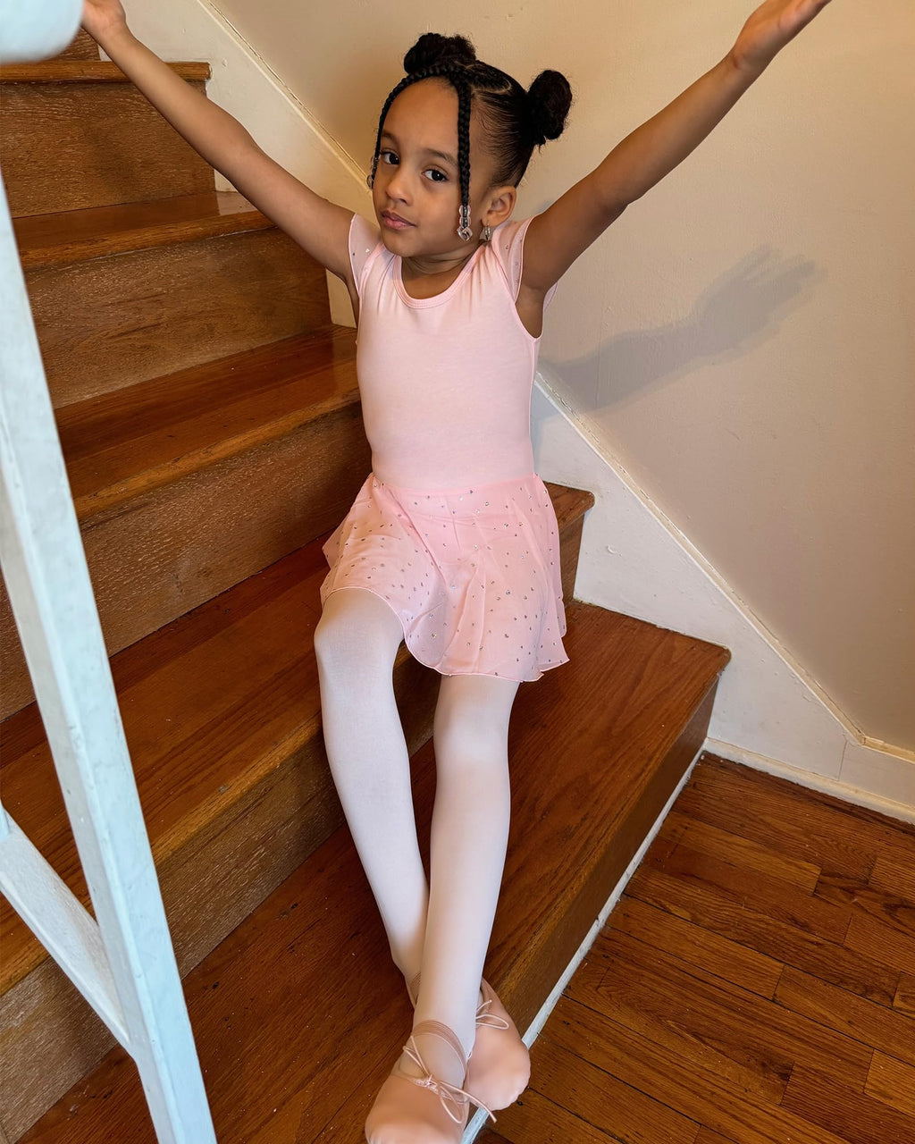 Stelle Girls' Ultra Soft Pro Dance Tight/Ballet Footed Tight(Toddler/Little Kid/Big Kid),WT,M White