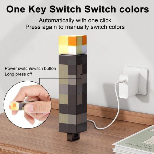Nofuxo Light Up Keychain 6 Pack- Flashlight Keychain with 9-Colo Rechargeable Cartoon Toy, Hand Held & Keychain Light for Decor for Boys