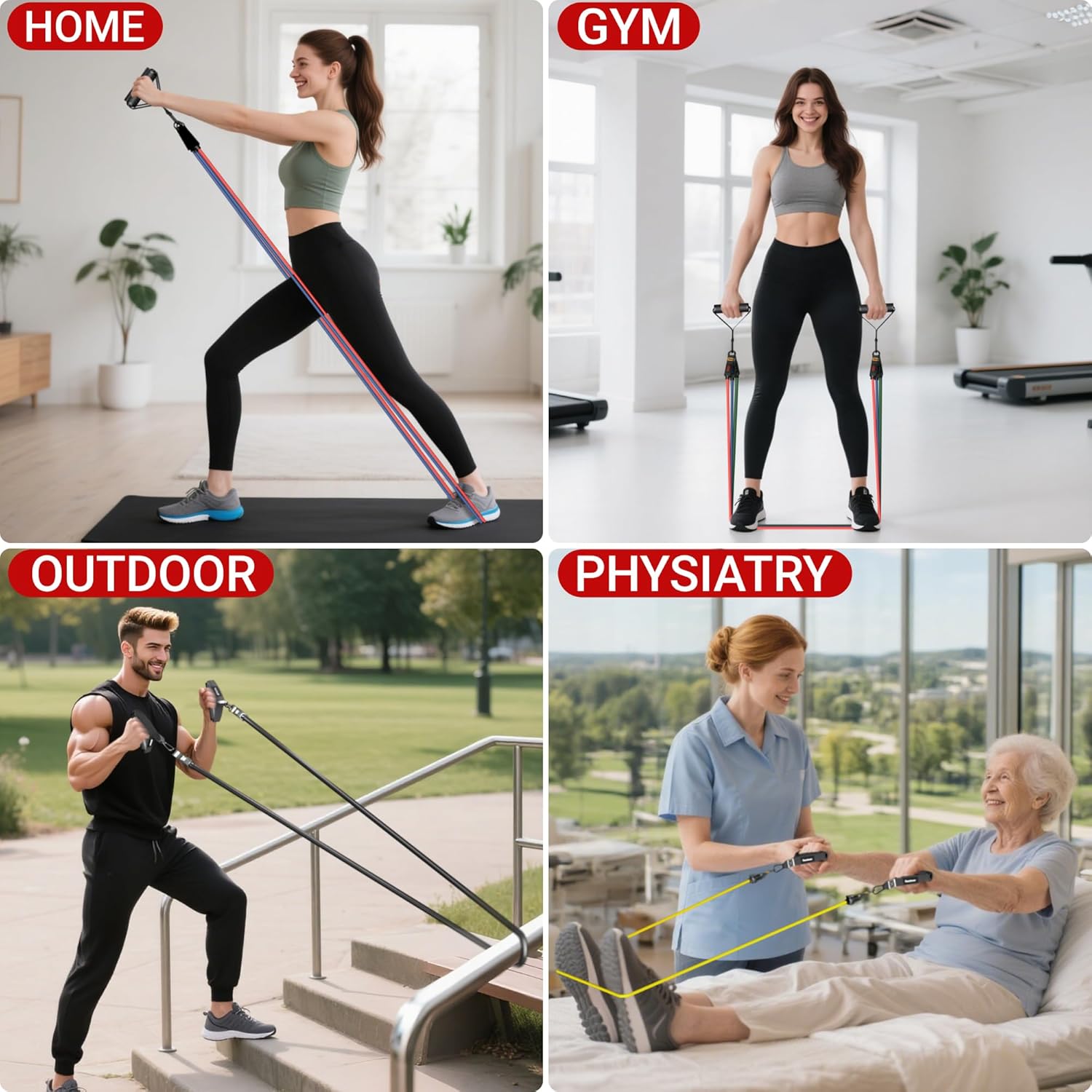 Readaeer Resistance Bands - Versatile Exercise Bands with Handles for Home Gym & Outdoor Workouts