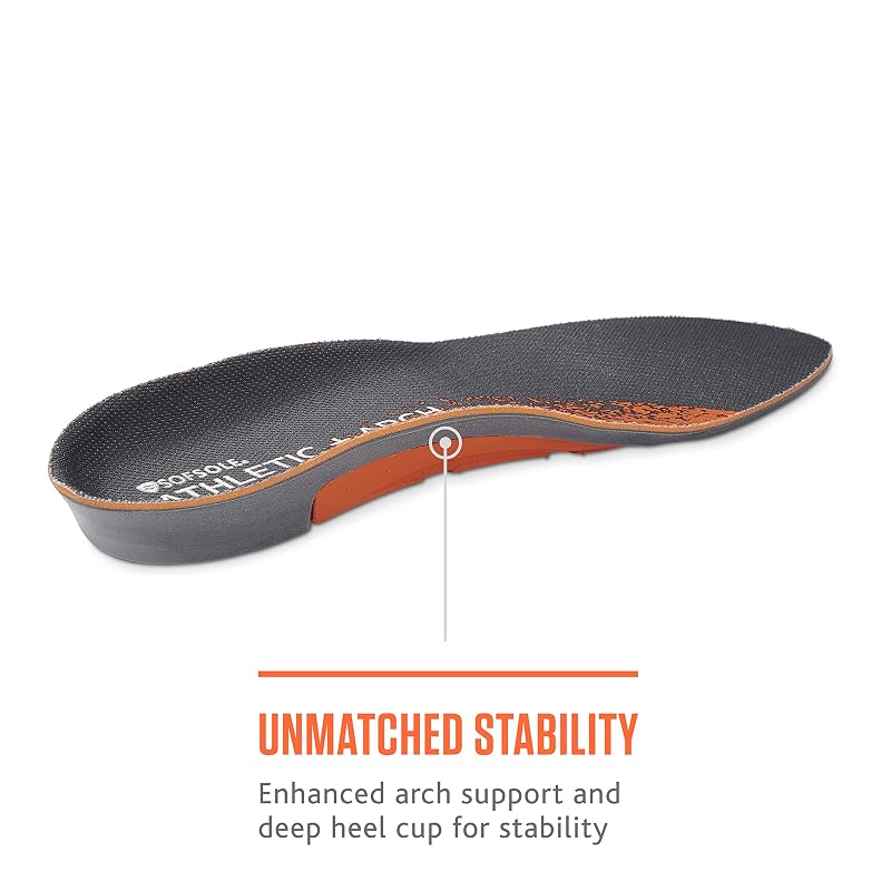 Sof Sole Men's Athletic High Arch Performance Full-Length Insole - 9-10.5 US (Variation: 9-10.5)