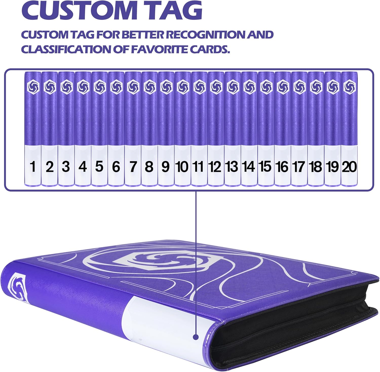 Skiennix Lorcana Card Binder - Premium 16 Pocket Trading Card Album in Classic Purple for 1024 Cards