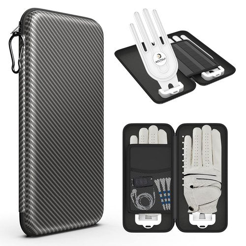 ACCTOLF Golf Glove Case, Golf Glove Case with Two Gloves Holder for Golf Bag Accessories, Golf Storage Organizer for Tees, Divot Tool, Ball Markers for Men and Women Golfer