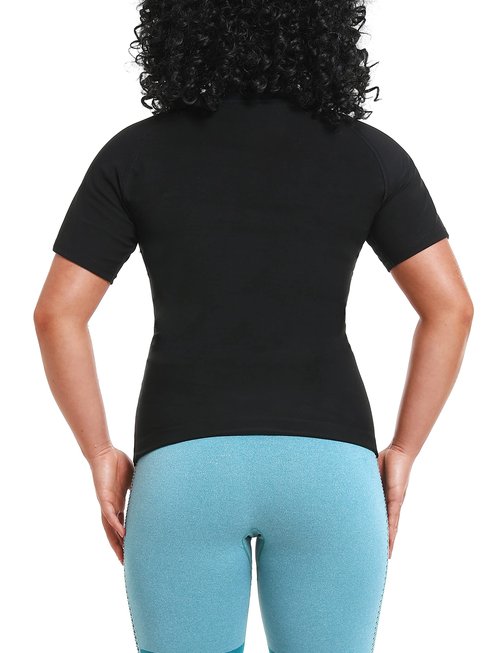 LMCOB Women's Sauna Sweat Shirt Athletic Tee Compression T-Shirt Heat Trapping Sauna Vest for Women（LYBH6007-01-XXL）
