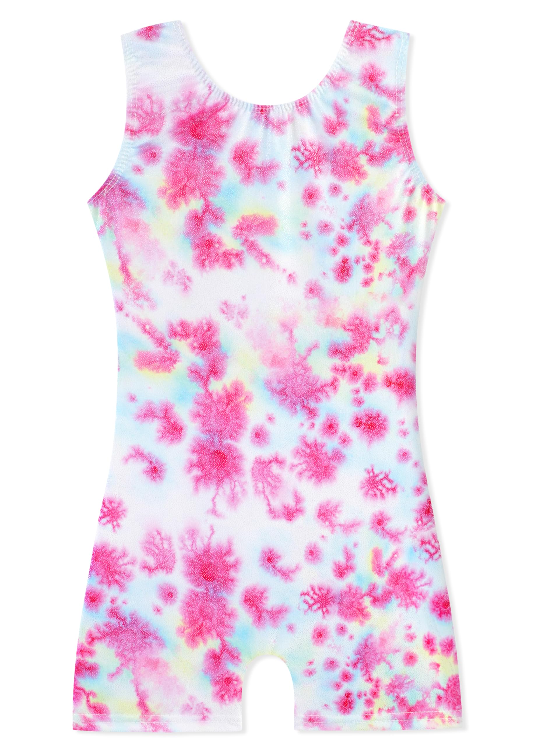 HOZIY Gymnastics Leotards for Girls Size 8-10 8-9 9-10 Years Tumbling Outfits Tie Dye Flower Floral Biketard Pink White Blue Yellow Dance Clothing Toddlers Sparkly