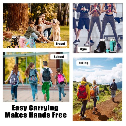 LMYUHONG Water Bottle Carrier Bag Holder for Stanley with Storage Bag,Fits for Quencher Adventure 40oz,H2.0 Stanley Cup Accessories,Bottle Pouch for Hiking Travelling Camping Climbing,Black