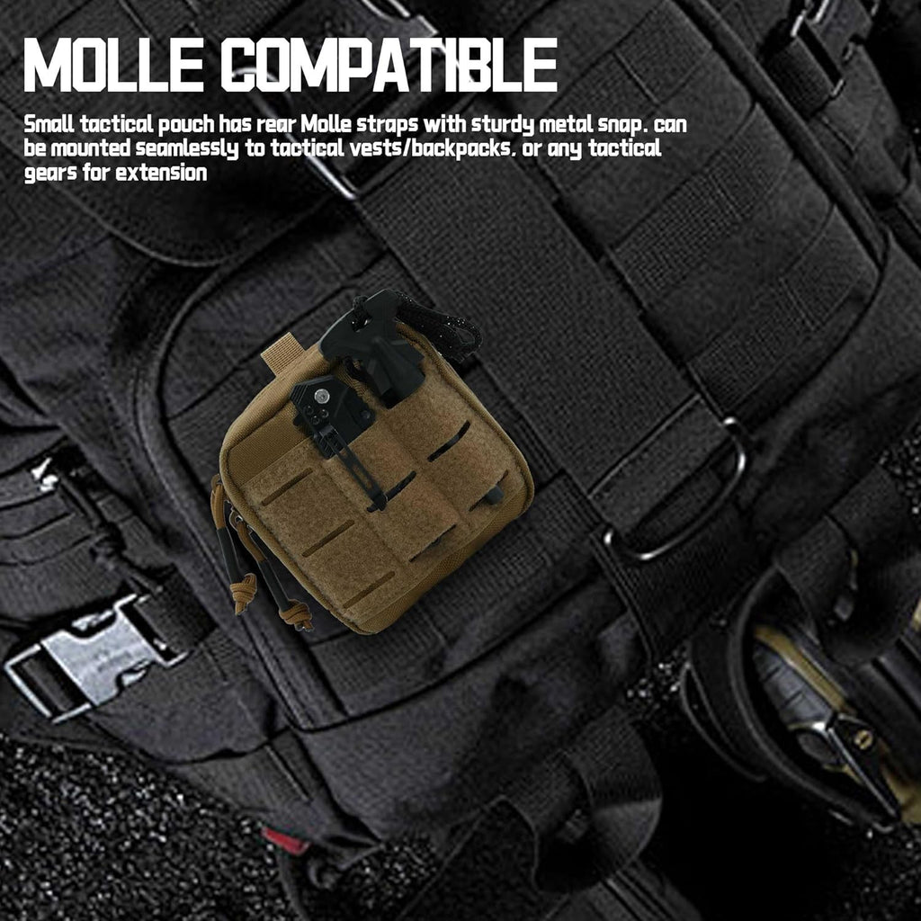 Upgrade Tactical Molle Admin Pouch - Laser Cut Design with Interior Divider | 4x4 Inches, Versatile Tool Bag