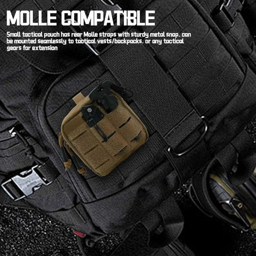 2 Pack Tactical Molle Mini Admin Pouches by [Brand Name] - Durable 1000D EDC Waist Belt Bags