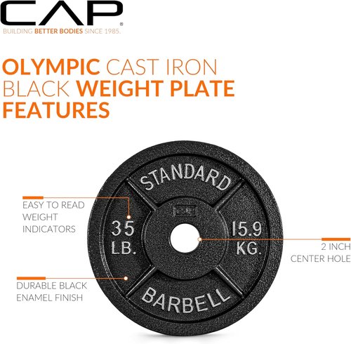 CAP Barbell 2-Inch Olympic Weight Plate - Durable Design | Available in Multiple Sizes