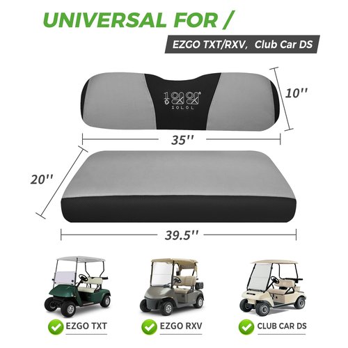 10L0L Universal Golf Cart Seat Covers Dress UP Older Golf Cart Durable Breathable Material Fit Like a Glove for EZGO TXT RXV Club Car DS, Easy to Install