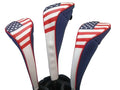 USA Patriot Golf Zipper Head Covers Driver 1 3 5 Fairway Woods Headcovers U.S.A Neoprene Style Patriotic Driver Fits All Fairway Clubs and Drivers up to 460cc