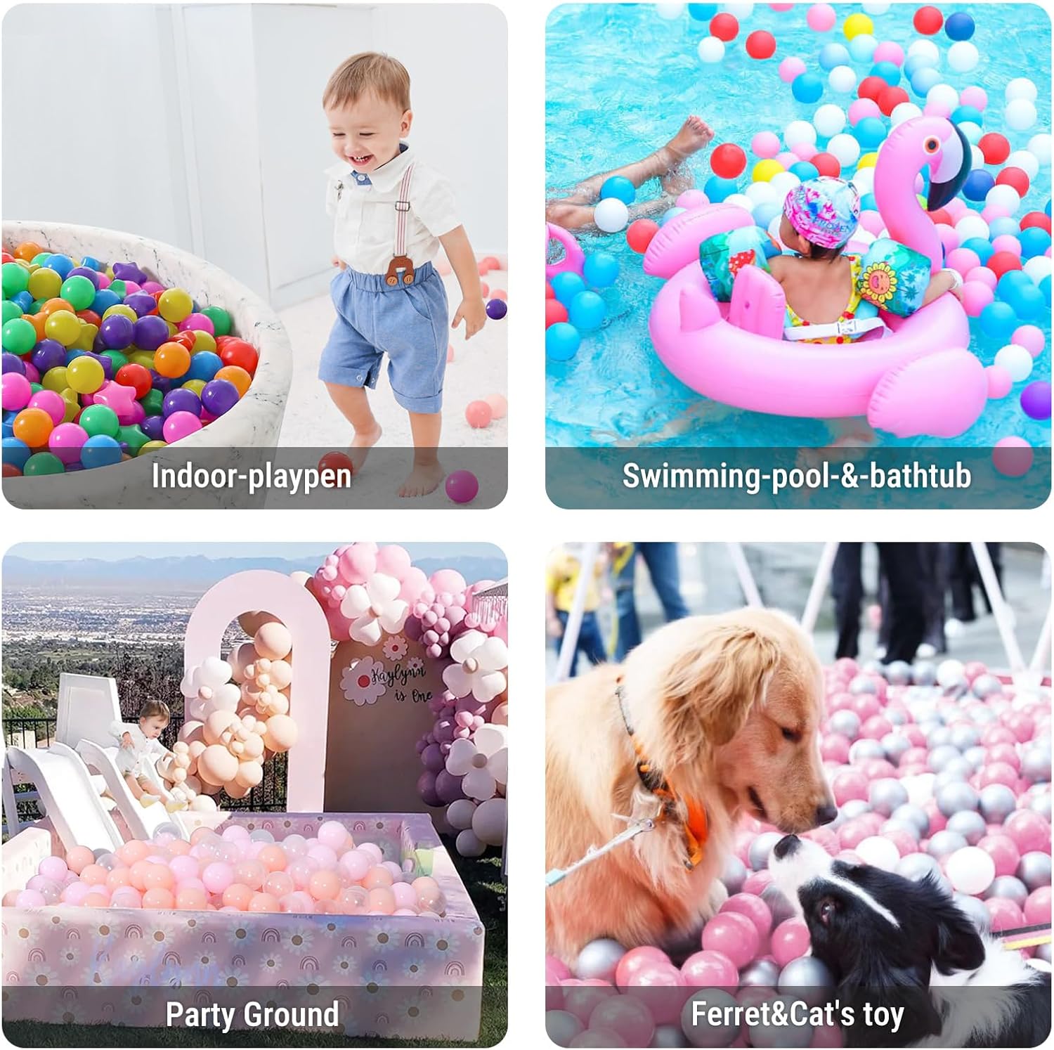 STARBOLO Star Ball Pit Balls for Kids - 50 100 200 500 Crush Proof Play Plastic Balls for Ball Pit Phthalate Free BPA Free Non-Toxic Indoor Outdoor,Soft Plastic Pool Balls for Kids Birthday Party.