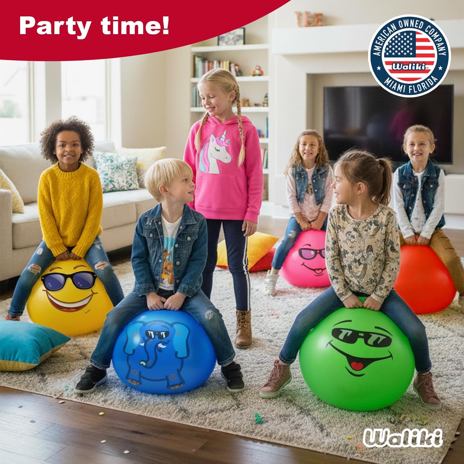 WALIKI Hop Ball Toy - 18” Green Jumping Therapy Ball for Kids Aged 3-6 | Fun Outdoor Hopping Toy