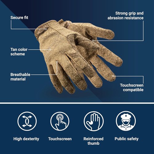 HexArmor Tactical Work Gloves - Law Enforcement Safety Gear | HexBlue 2132 Series