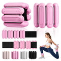 2lb Silicone Wrist & Ankle Weights - Removable Steel Blocks, Adjustable, Pink